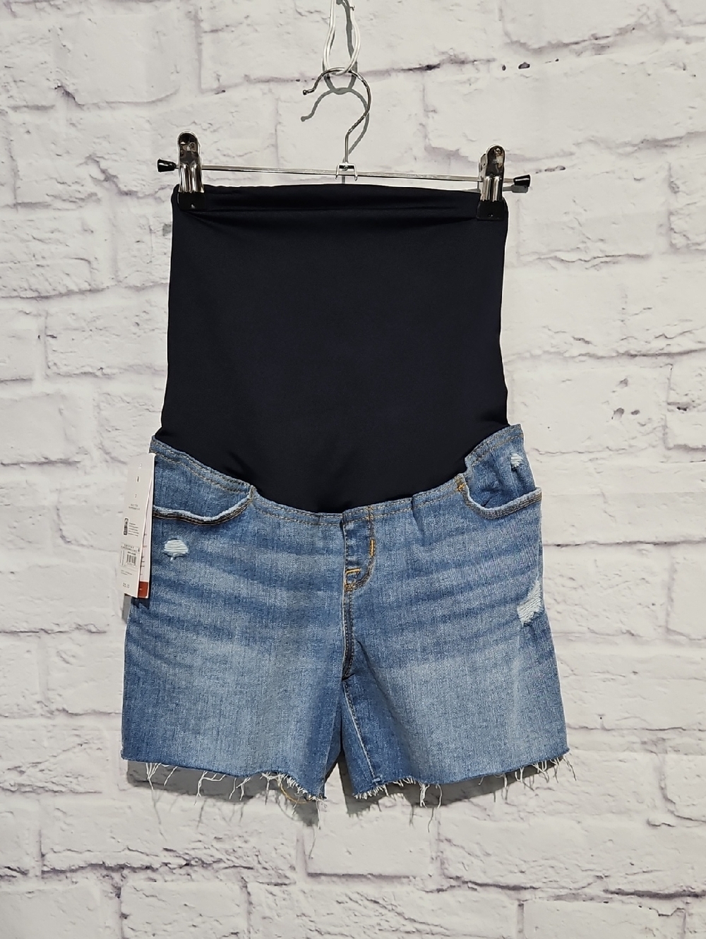 Isabel Maternity by Ingrid & Isabel Over Belly Light Blue Denim Shorts